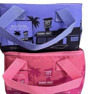 Trader Joe's SET OF 2 ITEMS & COLORS Insulated Bags - Lavender and Pink …